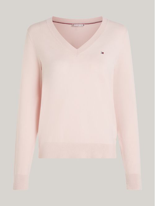 SWEATER CO JERSEY STITCH V-NK SWEATER TH