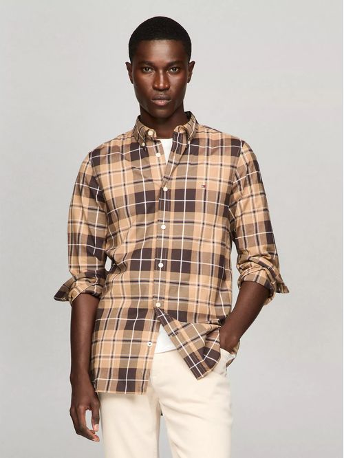 CAMISA M CORE FLEX POPLIN SF PLAID SH