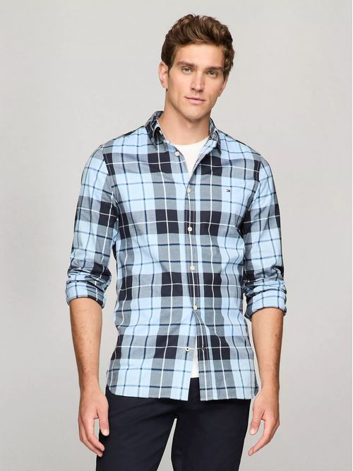 CAMISA M CORE FLEX POPLIN SF PLAID SH