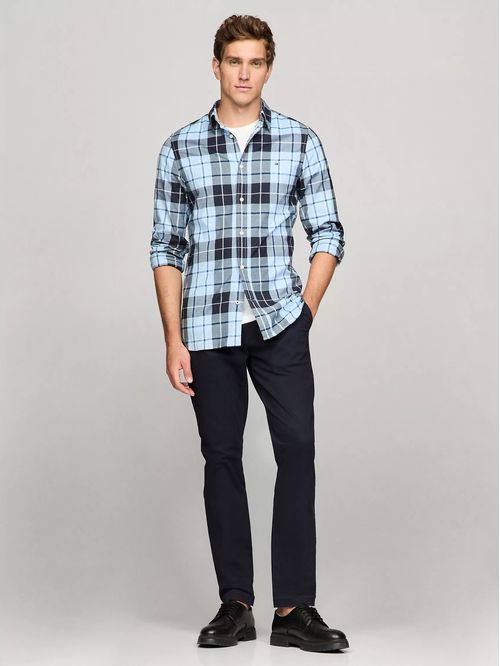 CAMISA M CORE FLEX POPLIN SF PLAID SH