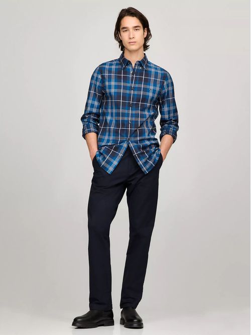CAMISA M CORE FLEX POPLIN SF PLAID SH