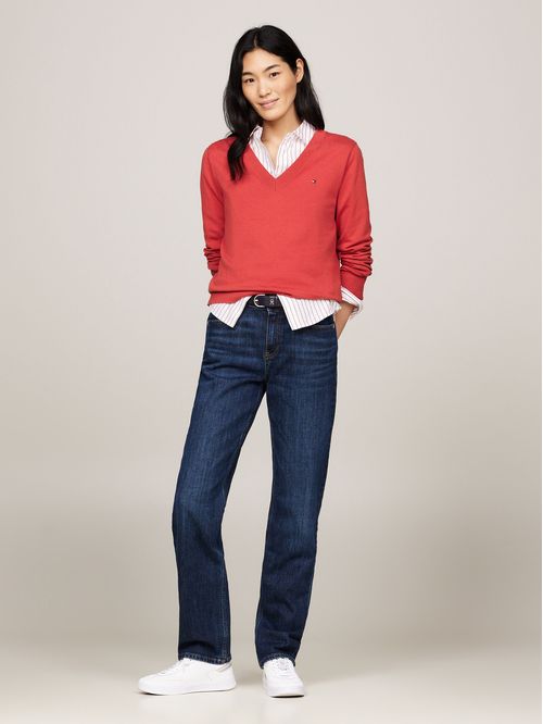 SWEATER CO JERSEY STITCH V-NK SWEATER TH