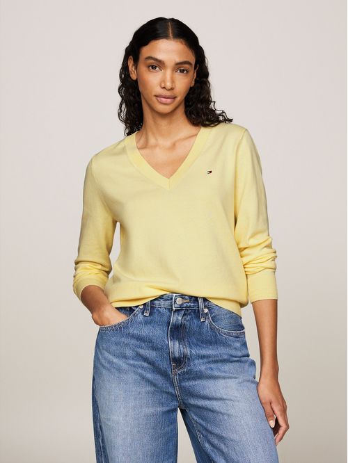 SWEATER CO JERSEY STITCH V-NK SWEATER TH