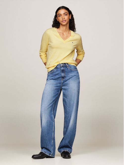 SWEATER CO JERSEY STITCH V-NK SWEATER TH
