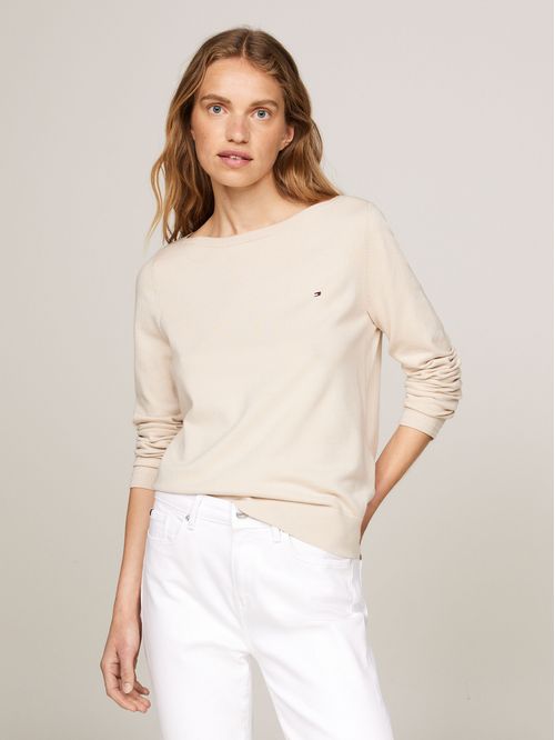 SWEATER CO JERSEY STITCH BOAT-NK SWEAT TH