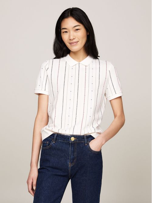 POLO REG FLAG STRIPE C-NK POLO SS TH