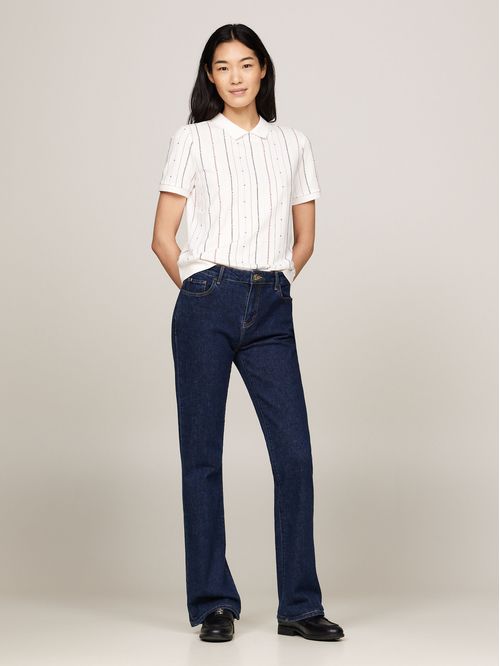 POLO REG FLAG STRIPE C-NK POLO SS TH