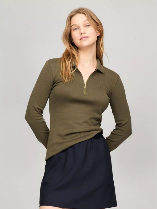 POLO W L/S MANGO ZIP POLO TH