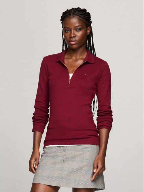 POLO W L/S MANGO ZIP POLO TH