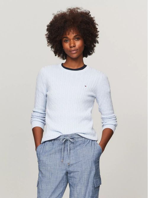 SWEATER W JENNY CABLE LS TH