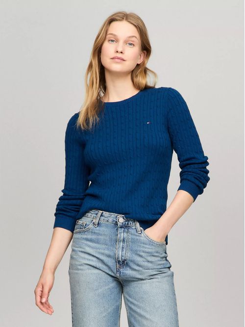 SWEATER W JENNY CABLE LS TH