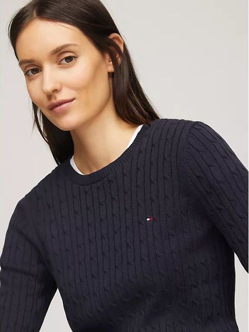 SWEATER W JENNY CABLE LS TH