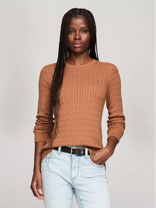 SWEATER W JENNY CABLE LS TH