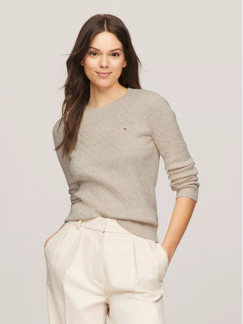 SWEATER W JENNY CABLE LS TH