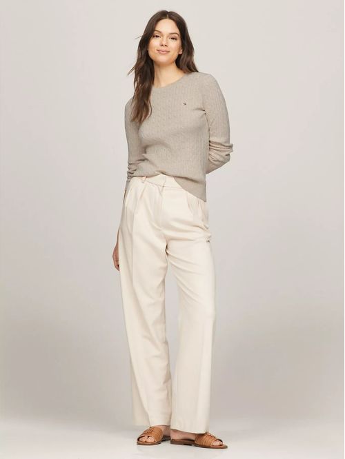 SWEATER W JENNY CABLE LS TH