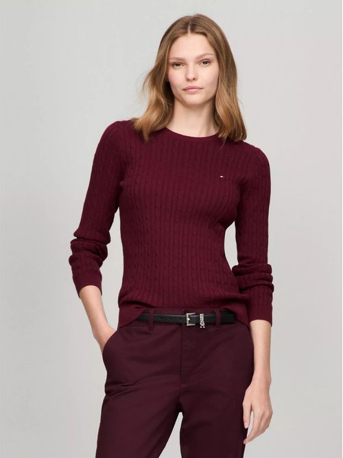 SWEATER W JENNY CABLE LS TH