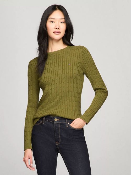 SWEATER W JENNY CABLE LS TH