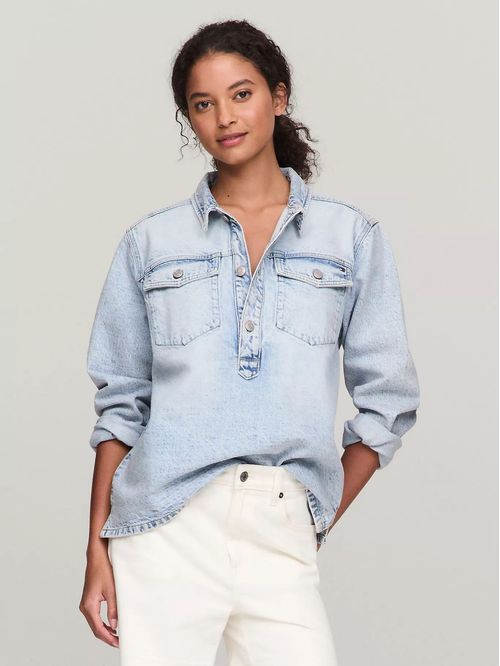 BLUSA W DNM LS RELAXED POPOVER SHIRT TH