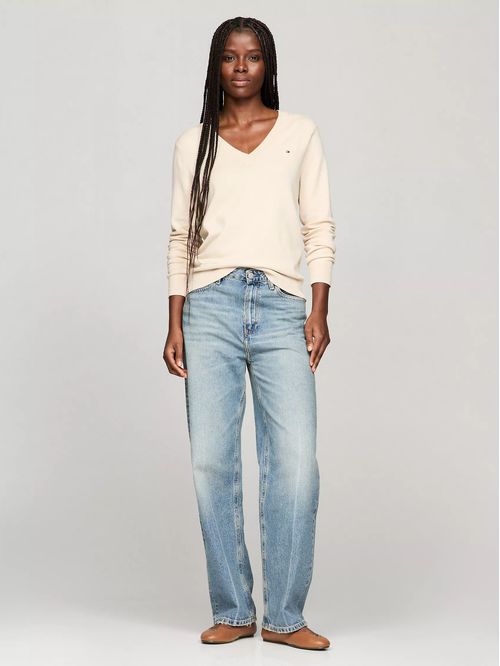 SWEATER V-NK SOLID WOMENS TH