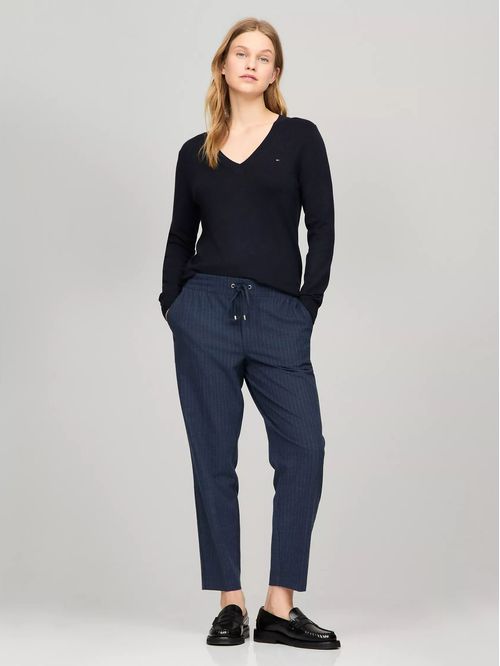 SWEATER V-NK SOLID WOMENS TH