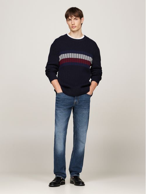 SWEATER GLOBAL STRIPE CHUNKY RIB C NK TH