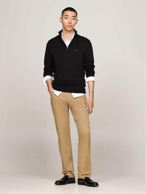 SWEATER ESSENTIAL COTTON ZIP MOCK