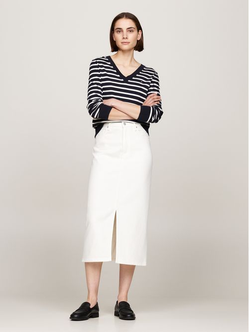 SWEATER CO JERSEY STITCH V-NK SWEATER TH