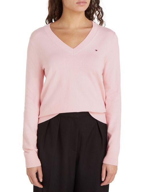 SWEATER CO JERSEY STITCH V-NK SWEATER TH