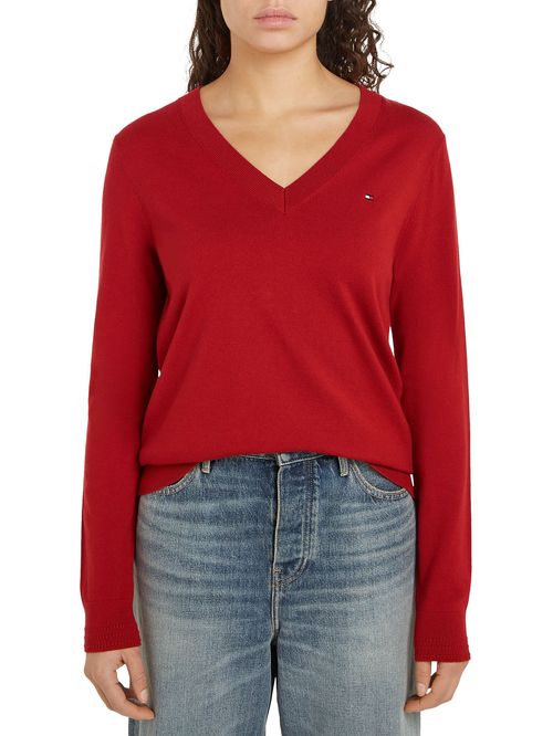 SWEATER CO JERSEY STITCH V-NK SWEATER TH