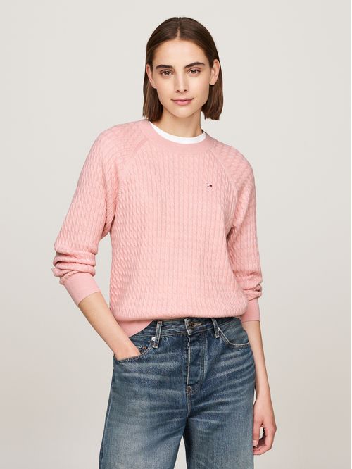 SWEATER CO CABLE C-NK SWEATER TH