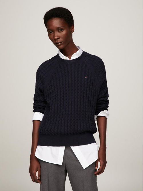 SWEATER CO CABLE C-NK SWEATER TH