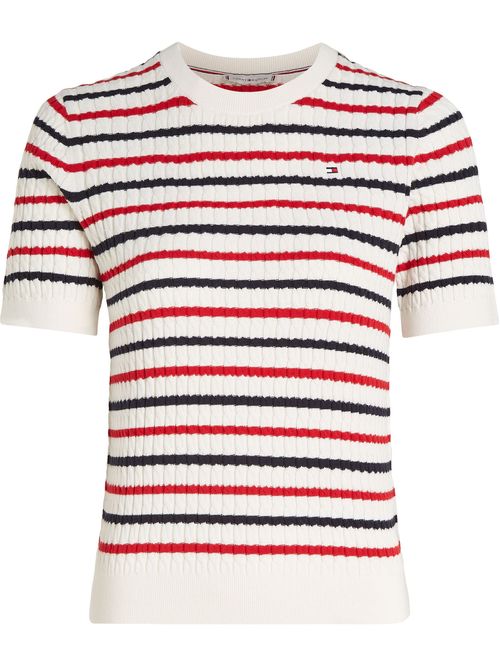 SWEATER CO CABLE C-NK SS SWT TH