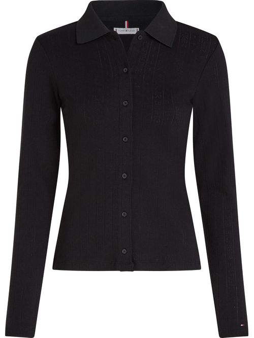 BLUSA SLIM POINTELLE BTN DWN LS TH
