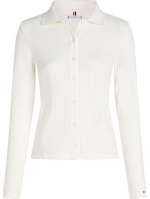 BLUSA SLIM POINTELLE BTN DWN LS TH