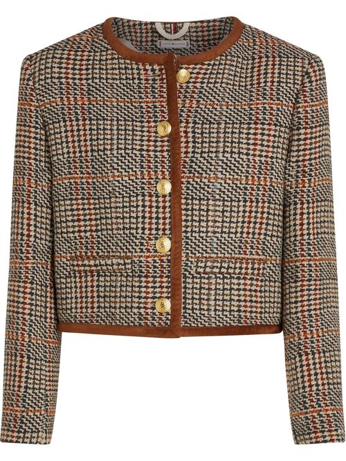 SACO TWEED WOOL MIX CHECK CREW JACK