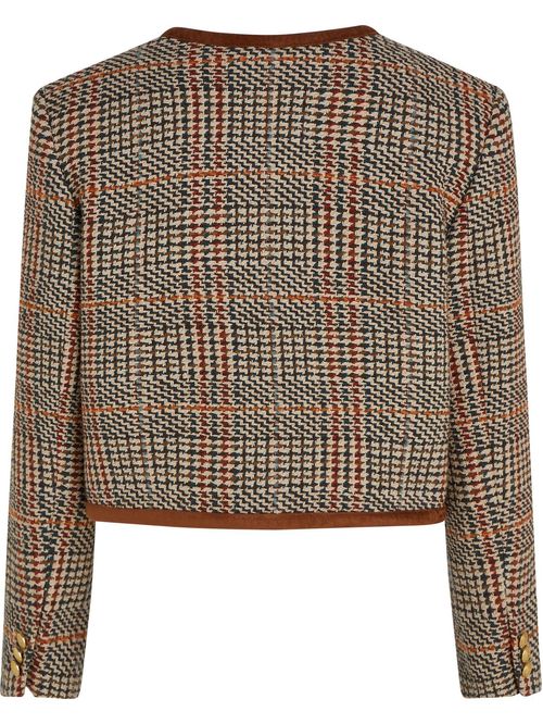 SACO TWEED WOOL MIX CHECK CREW JACK