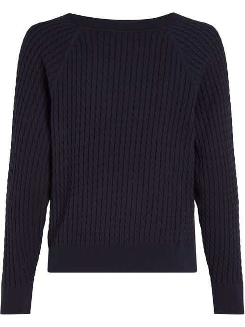 SWEATER CO CABLE V-NK SWEATER TH