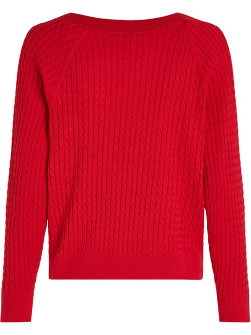 SWEATER CO CABLE V-NK SWEATER TH