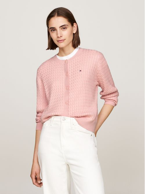 SWEATER CO CABLE C-NK CARDIGAN TH