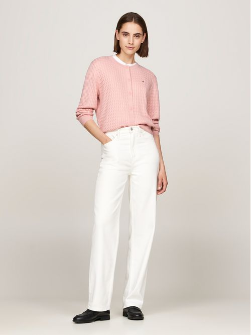 SWEATER CO CABLE C-NK CARDIGAN TH