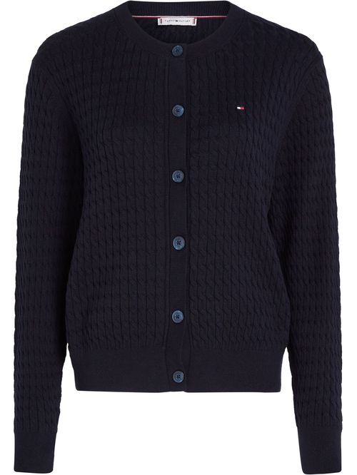 SWEATER CO CABLE C-NK CARDIGAN TH