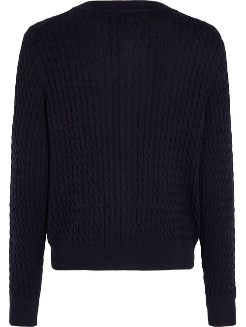 SWEATER CO CABLE C-NK CARDIGAN TH