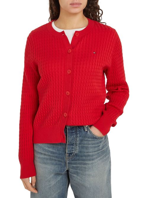 SWEATER CO CABLE C-NK CARDIGAN TH