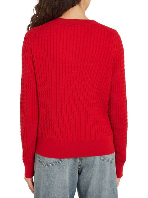 SWEATER CO CABLE C-NK CARDIGAN TH