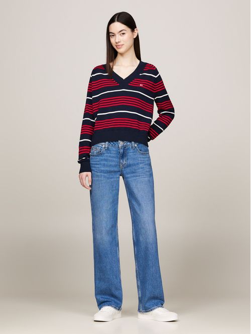 TJW V-NECK STRIPE SWEATER
