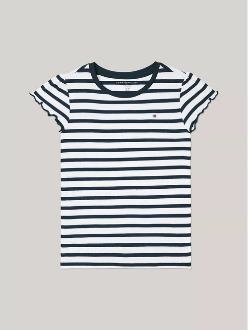 KG STRIPED RUFFLE SLEEVE TOP