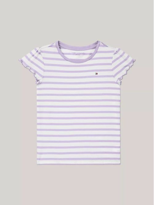 KG STRIPED RUFFLE SLEEVE TOP