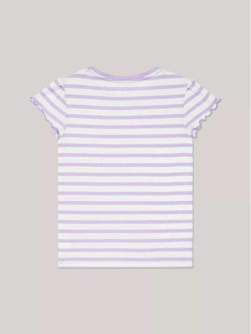 KG STRIPED RUFFLE SLEEVE TOP