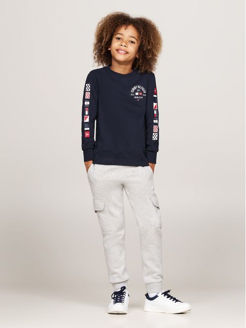 FLAGS EMBROIDERED REG TEE LS