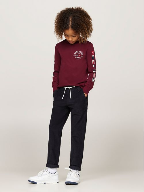 FLAGS EMBROIDERED REG TEE LS
